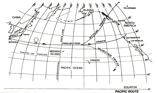 Map of The transpacific route