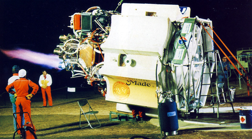 Picture of the capsule laid over into the inflation position