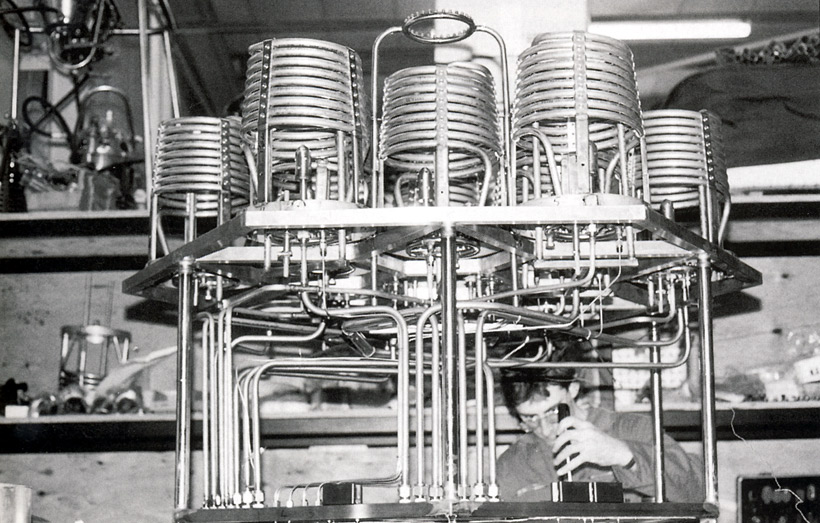 Picture of the burner stack being assembled