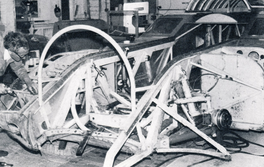 Picture of Ron Benton cuts away the wreckage.