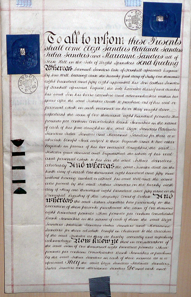 Final Deed of Transfer for Fernhill House and Estate July 1862
